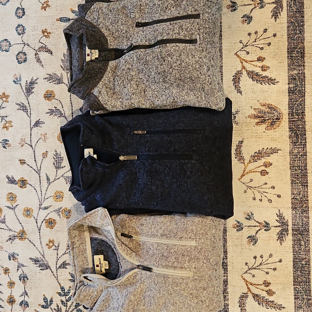 Woolrich Grey Charcoal Blue Quarter Zip Sweater Bundle (3) Men's Size XL